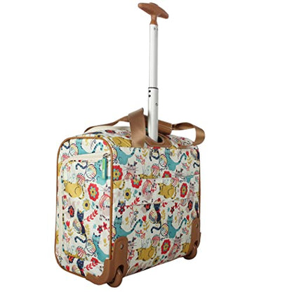Lily Bloom Designer 15 Inch Carry On - Weekender Overnight Business Travel Luggage - Lightweight 2- Roller Wheels Suitcase - Under Seat Rolling Bag for Women, White, One Size, Under Seat Rolling Bag - color: White
