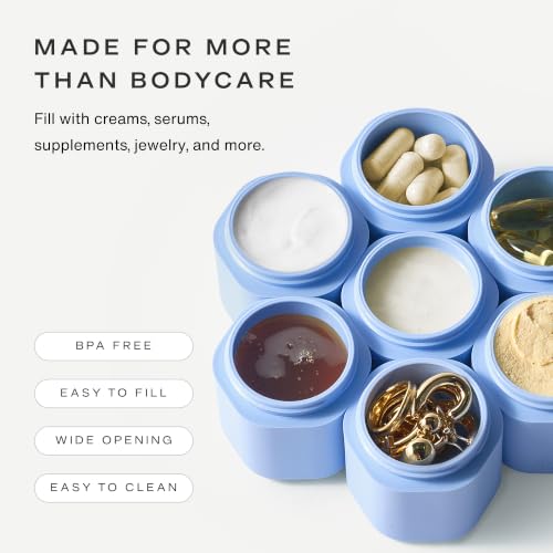 Cadence Travel Containers, 3 Medium (1.32oz), Pacific - TSA Approved, Leak Proof - Body Care Capsule Set - Magnetic Containers, Carry On Travel Essentials - Body Wash, Lotion & Sun Icon Labels - color: Pacific, size: Bodycare (Set of 3)