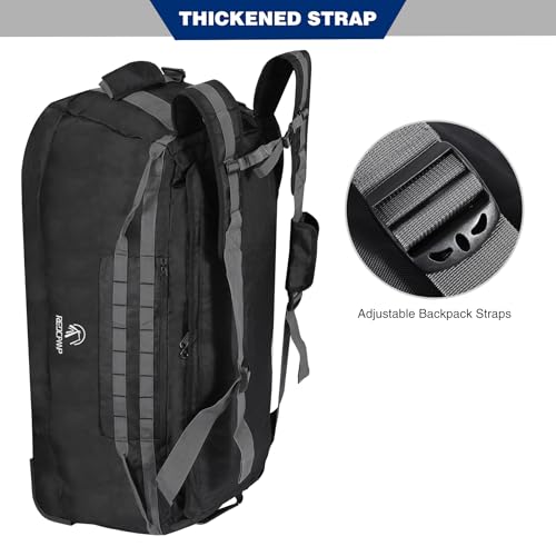REDCAMP 140L Large Collapsible Rolling Duffel Bag with Wheels for Vacation - color: Black 140L‑2 Wheels