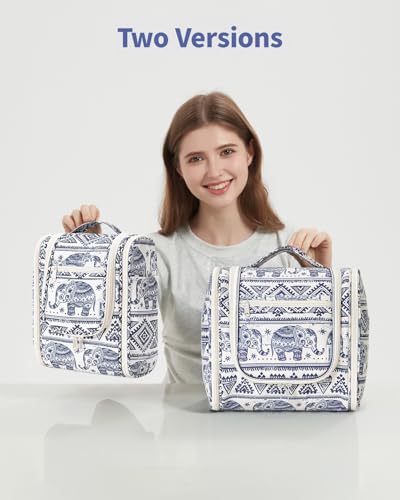 Narwey Large Hanging Travel Toiletry Bag for Women, Makeup Cosmetic Bag - color: B-Elephant, size: Large