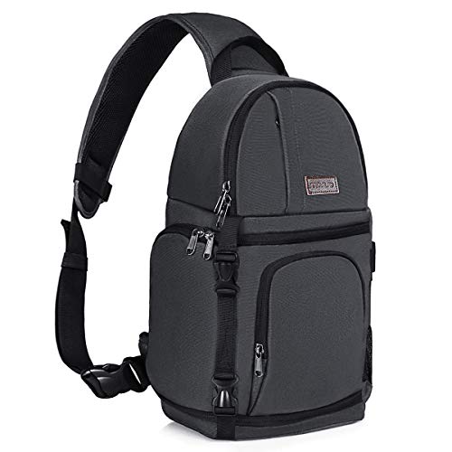 MOSISO Camera Sling Bag, Photography Shoulder Bag Compact Camera Backpack - color: Space Gray