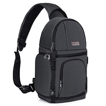 MOSISO Camera Sling Bag, Photography Shoulder Bag Compact Camera Backpack - color: Space Gray