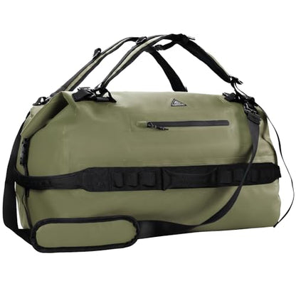 Haimont IPX7 Waterproof Roll-Top Dry Duffel Backpack Bag - color: Army Green, size: 90L
