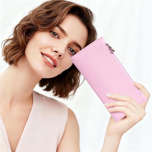 Tipmile Slim Wallet for Women, RFID Blocking Credit Card Holder - color: Blush Pink