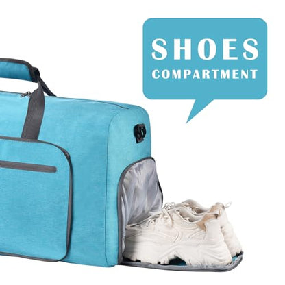 Felipe Varela Foldable Duffle Bag for Travel Weekend Overnight Gym Camping - color: B MintGreen, size: 115L