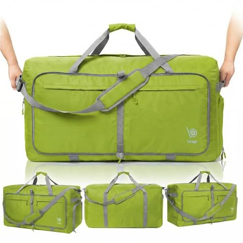 Bago Travel Duffle Bag for Women & Men. Extra Large Foldable Duffel Bags - color: Green, size: 120L