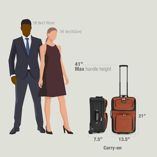 Travel Select Amsterdam Softside Expandable Luggage with Rolling Wheels, Red, 21-Inch Carry-on - color: Red, size: 21-Inch Carry-on