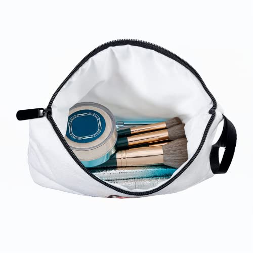 SEAMOON A-Z Personalized Gifts for Women, Makeup Bag Small with Mirror, O - color: White, style: O