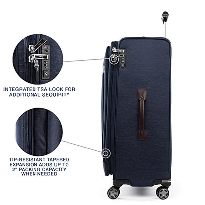 Travelpro Platinum Elite Checked Luggage Spinner, True Navy, 29-Inch - color: True Navy Blue, size: Checked-Large 29-Inch