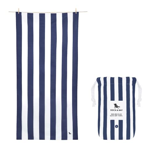 Dock & Bay Quick Dry Beach Towel - Cabana - Whitsunday Blue, Medium - color: Cabana - Whitsunday Blue, size: Medium (130x70cm, 51x27")