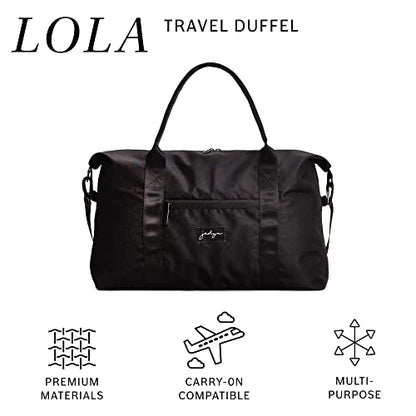 Jadyn Lola Travel Bag, Weekender/Overnight Duffel, Gym Tote Bag for Women, Men - color: Black