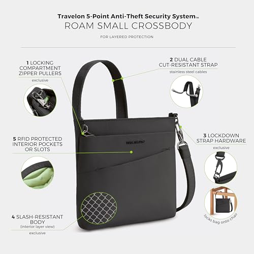 Travelon Anti-Theft Roam Small Crossbody - color: Black