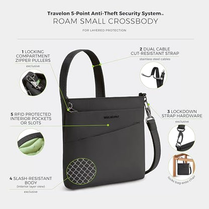 Travelon Anti-Theft Roam Small Crossbody - color: Black