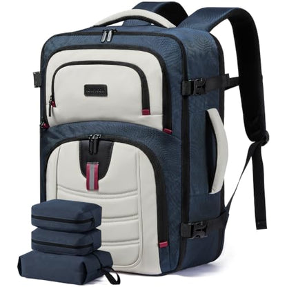 LOVEVOOK 40L Travel Backpack for Men - Airline Approved Carry On Backpack - color: Blue/Grayish White, size: 40L-17inch