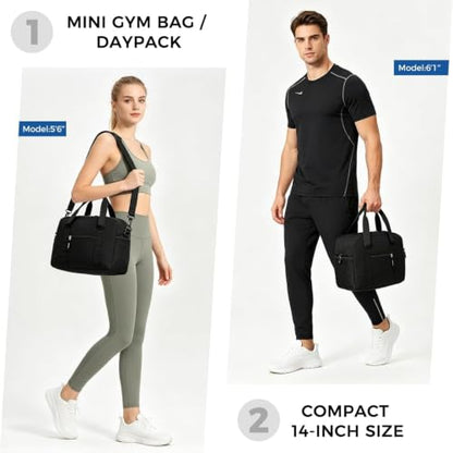 Uarition 14 inch Small Gym Bag, Mini Duffle Bag for Travel Sports- Grey - color: Grey