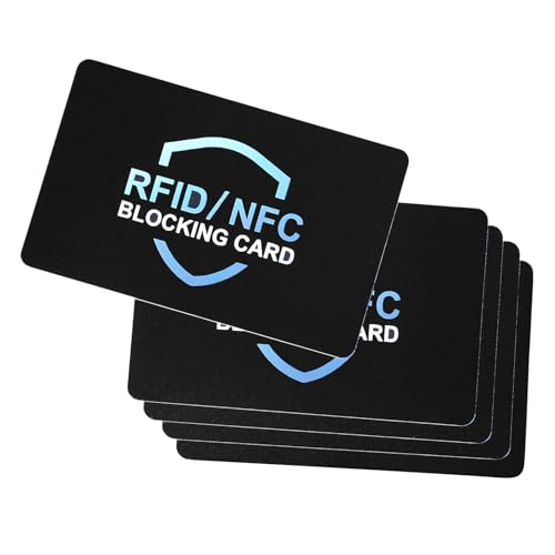 RFID Blocking Card, NFC Contactless Anti-Theft Bank Debit Credit Card Protector,One Card Protects Entire Wallet Purse - color: A-5 Pcs Black