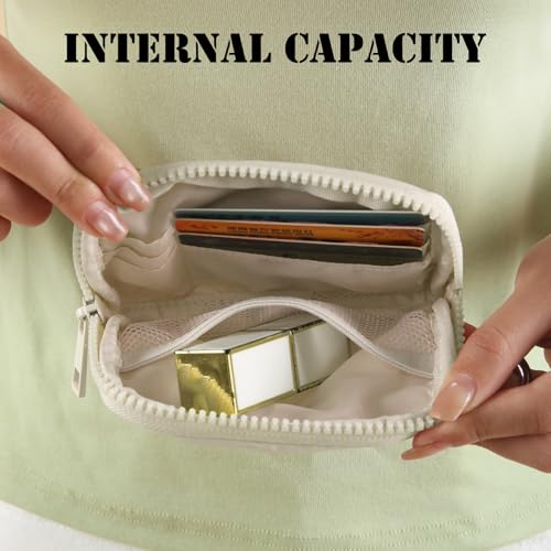 The Iris Wallet Zipper Mini Coin Purse Keychain ID Holder Wallet - color: Beige1