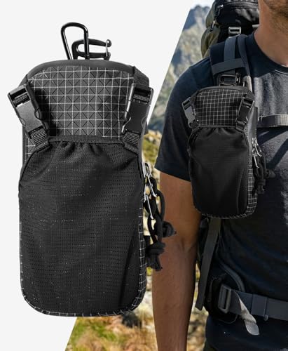 Phone Holder for Backpack Molle Phone Holster Bag Phone Case Pouch - color: Black