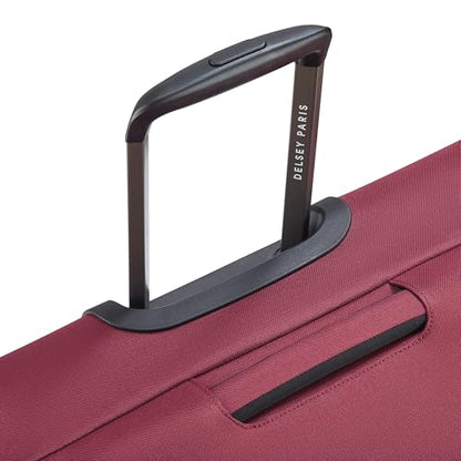 DELSEY PARIS Sky Max 3.0, 28 Inch Checked-Large Luggage, Burgundy | Checked-In Suitcase, Softside, Lightweight Durable Construction, Double Spinner Wheels, Soft Touch Carry handle - color: Burgundy, size: Checked-Large, 28 Inch