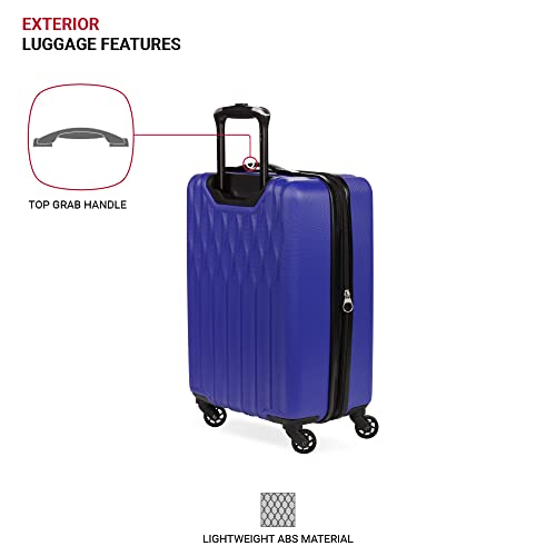 SwissGear 8018 Expandable Luggage Set, 3-Piece Hardside Luggage Set with Spinner Wheels - color: Blue Violet, size: 3-Piece Set (20/24/27)