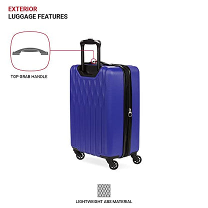 SwissGear 8018 Expandable Luggage, Hard Shell Carry-On Luggage with Spinner Wheels - color: Blue Violet, size: Carry-On 20-Inch