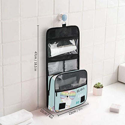 senya Hanging Travel Toiletry Bag Kit Makeup Case Cosmetics Organizer for Men Women (Llama Alpaca Drama) - color: Llama Alpaca Drama