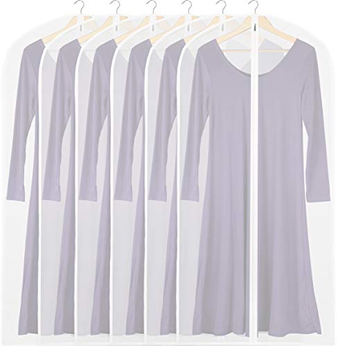 Simple Houseware 50-Inch Translucent Garment Bags with Zipper, 6 Pack - size: 6 Pack - 50"