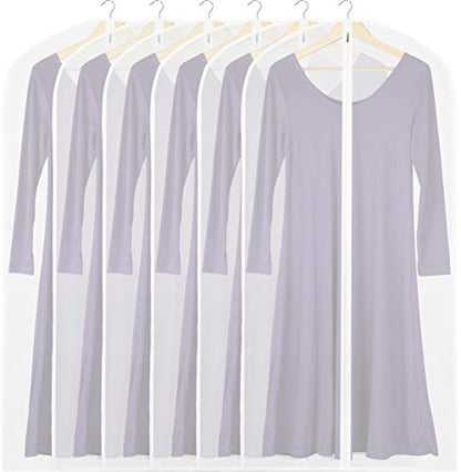 Simple Houseware 50-Inch Translucent Garment Bags with Zipper, 6 Pack - size: 6 Pack - 50"