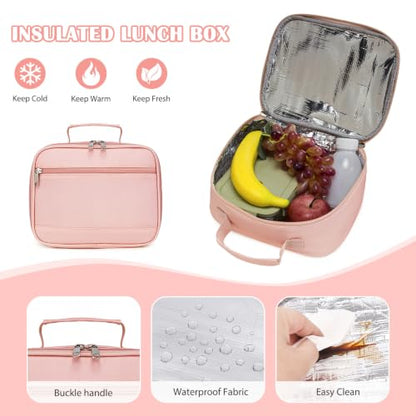 DIGOBAY Shool Backpack for Girls 3PCS Backpacks with Lunch Bag Pencil Case - color: Pink