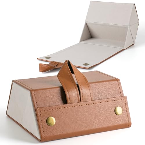 Sunglasses Travel Case,Foldable Eyeglasses Case, Portable Multiple Glasses Case for Women Men Girls - color: Xl- Brown & 6.5*6.1*3.0 Inch