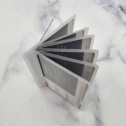 Pack of 2 Wallet Inserts Clear Plastic Vinyl Picture and Card Holder Trifold 6 Page