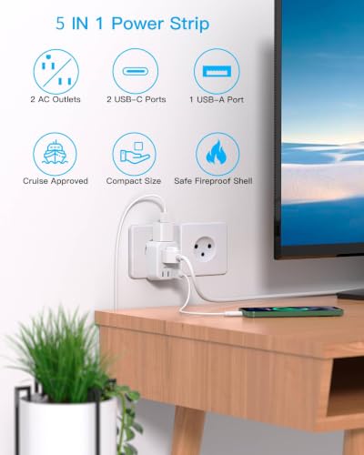 Israel Travel Adapter, US to Israel Power Adapter, Type H Plug Converter - style: Type H - Israel Palestine