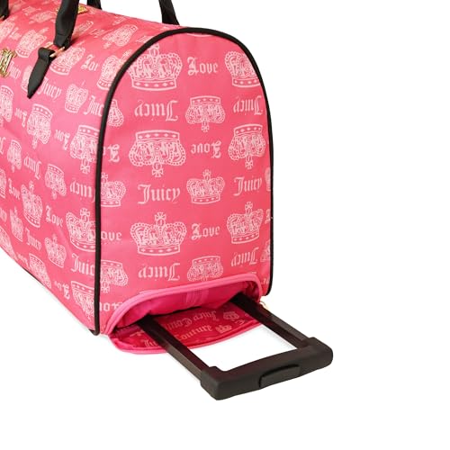 Juicy Couture Cherry Rolling Duffel, 22in - color: PINK LEMONADE/CROWN