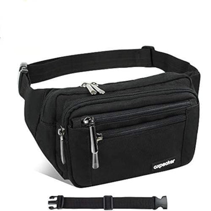 Oxpecker Waist Pack Bag, Black, with Extended Band - color: black fanny pack&extended band