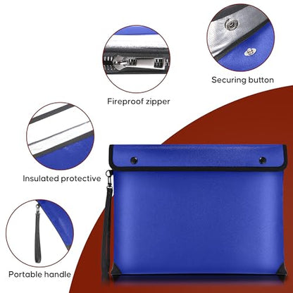 6500℉ Upgraded Fireproof Bags with Fire Proof Zipper A4 Size (Blue) - color: Blue, size: A4 Size