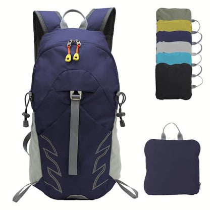 Small Lightweight Hiking Backpack，20L Foldable Hiking Daypack Cycling Hydration Backpack Travel Camping Bag - color: Blue