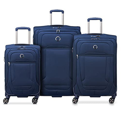 DELSEY PARIS Helium DLX, 3-Piece Set (20/25/29 Inch) Luggage, Navy Blue - color: Navy Blue, size: 3-Piece Set (20/25/29)