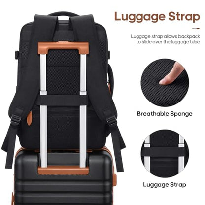 UKEIN Luggage Sets 3 Piece, 24in Checked Luggage With Travel Backpack - color: Black, size: 3 piece set (24inch)