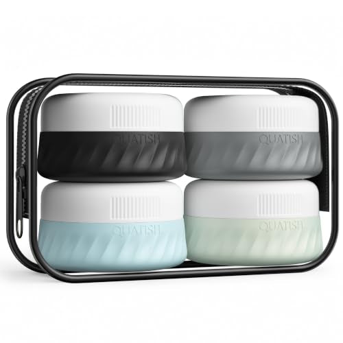 Quatish Travel Size Containers for Toiletries, 1oz, 4 Pack, Grey - color: Grey, size: 1 Ounces