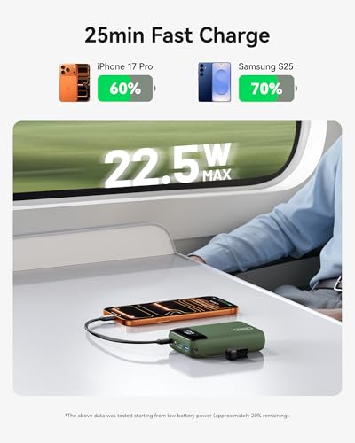 INIU Portable Charger, Smallest 20000mAh 22.5W Fast Charging Power Bank - color: Green, size: Mini Size
