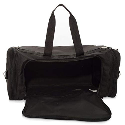 DALIX 21" Blank Sports Duffle Bag Gym Bag Travel Duffel Adjustable Strap in Black - color: Black