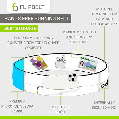 FlipBelt 지퍼 러닝 벨트, 피트니스 및 러닝용 허리 팩, 미국 회사 - color: 블랙., size: XS