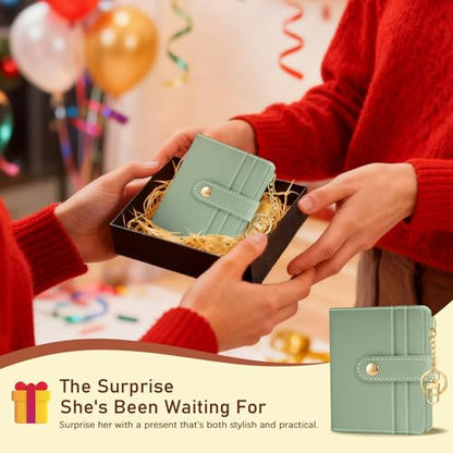 Jogjam Green Rfid Women Wallet, Small Slim Thin Compact Credit Card Holder - color: A Green
