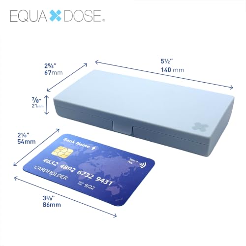 Equadose Weekly (7-Day) Pill Organizer with Mirror, Compact Case, Blue - color: Rectangle/Blue