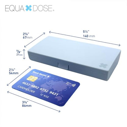 Equadose Weekly (7-Day) Pill Organizer with Mirror, Compact Case, Blue - color: Rectangle/Blue