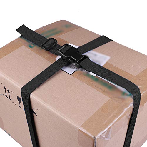 MAGARROW 24" 40" 60" 100" Strap Buckle Packing Straps Adjustable 1-Inch Belt - color: Black (4-Pack), size: 1" Wide - 100" Long