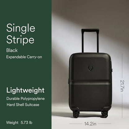 ANTLER Single Stripe Hardside Carry-On Luggage, Black, 22x14x9, 40L - color: Black, size: Carry On