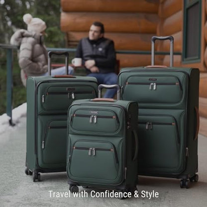 Ricardo Beverly Hills Montecito 3.0 Softside Luggage Collection Expandable Suitcases with Wheels and TSA Lock, 21 Carry-on (Hunter Green, 21-inch Carry-on) - color: Hunter Green, size: 21-inch Carry-on