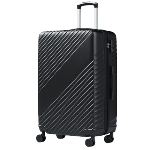 24 Inch Checked Luggage - Expandable Hardside Suitcases with 360° Spinner Wheels, TSA Lock, Airline-Approved Durable ABS Hardshell for Lightweight Travel & Business - color: Black, size: 24 IN