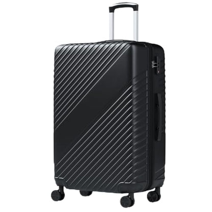 24 Inch Checked Luggage - Expandable Hardside Suitcases with 360° Spinner Wheels, TSA Lock, Airline-Approved Durable ABS Hardshell for Lightweight Travel & Business - color: Black, size: 24 IN